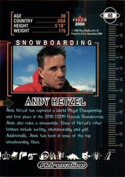 2000 Fleer Adrenaline - Gold #46 Andy Hetzel Back